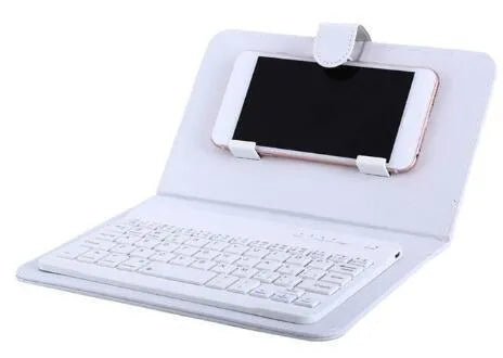 Wireless Bluetooth keyboard integrated into a protective case for mobile phones and tablets.