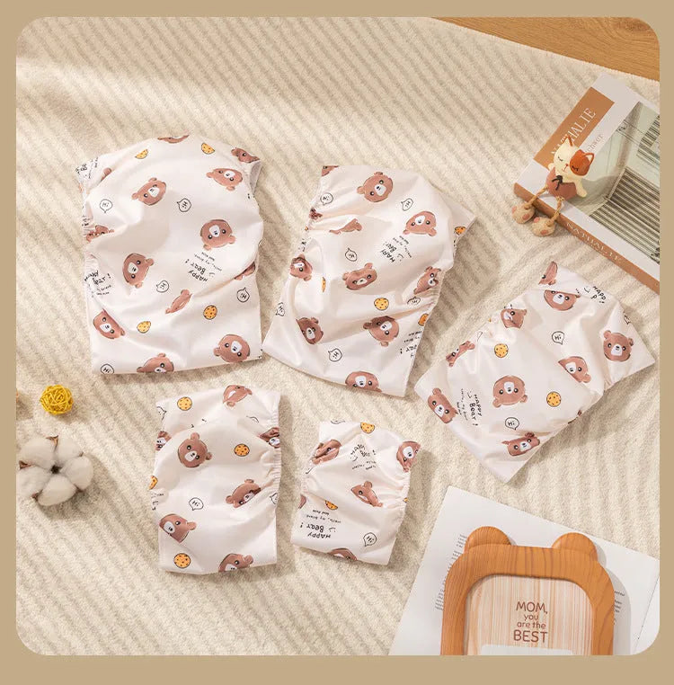 Reusable male dog diaper belly band with cartoon bone paw print design and fastener tape