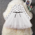 Baby girl's long sleeve black tutu lace dress for birthday parties and christenings.