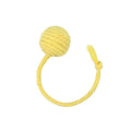Cat toy ball with rope in four colours: green, pink, purple, and yellow