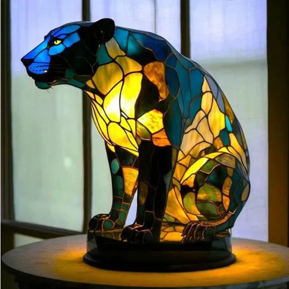 LED small night lamp art animal statue creative home desktop decoration 17cm USB switch corgi design