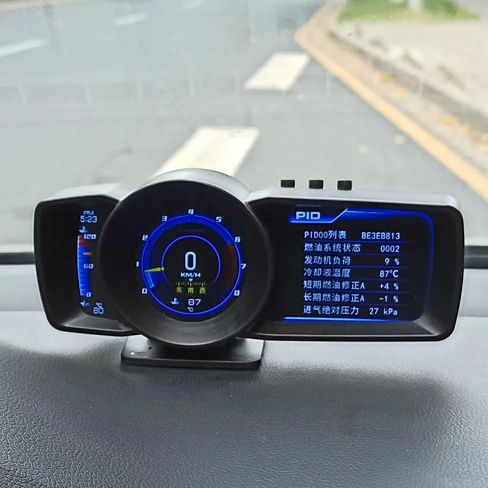 A600 OBDII monitor driving computer with TFT screen showing vehicle diagnostics display