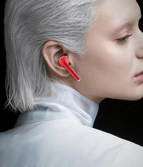 Lipstick design wireless Bluetooth earphones in charging case with colour options