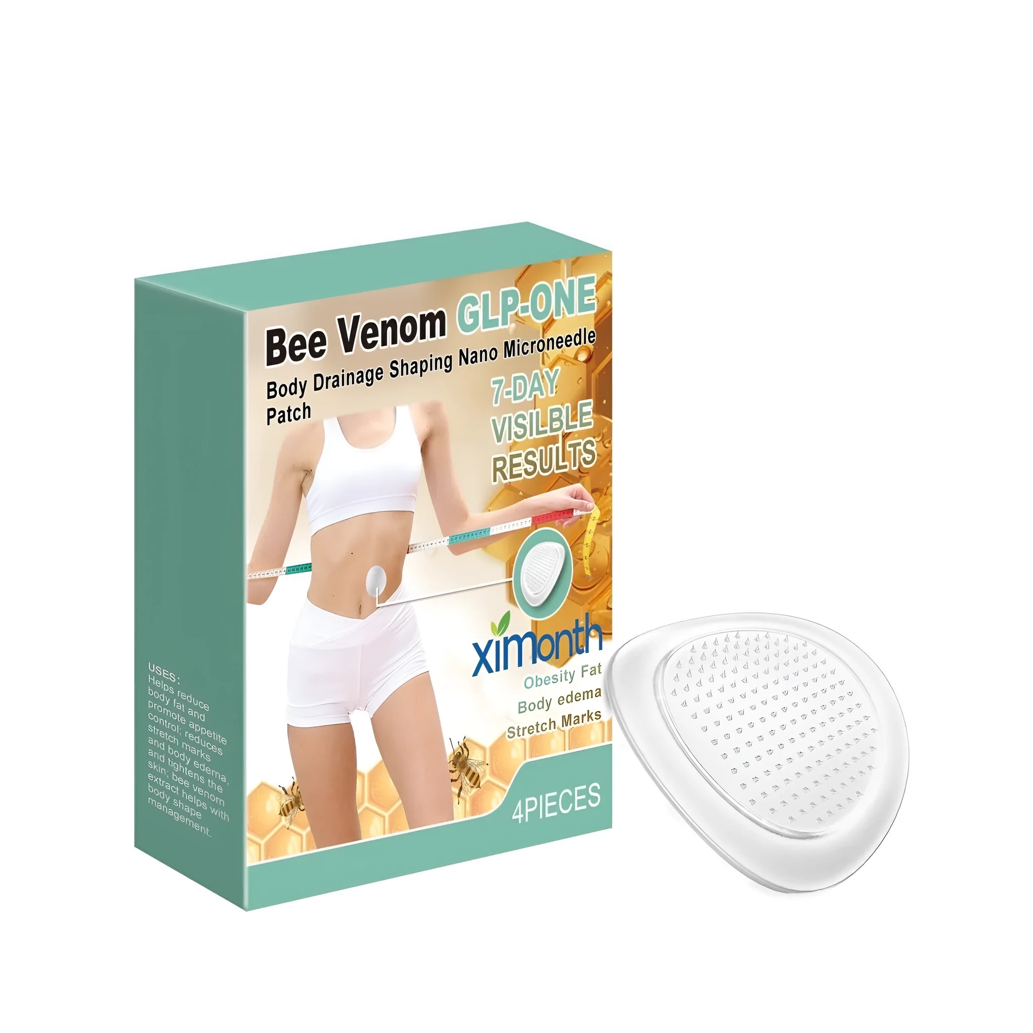 Four nano microneedle patches for body drainage and shaping with bee venom and peptide ingredients