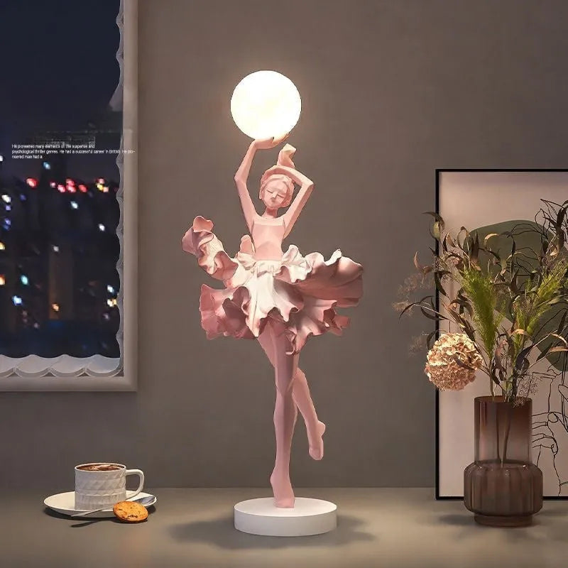 Art Girl resin USB night light ornament in simple modern style with four colour options