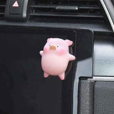 Cartoon pig resin car dashboard decoration ornament in various style options