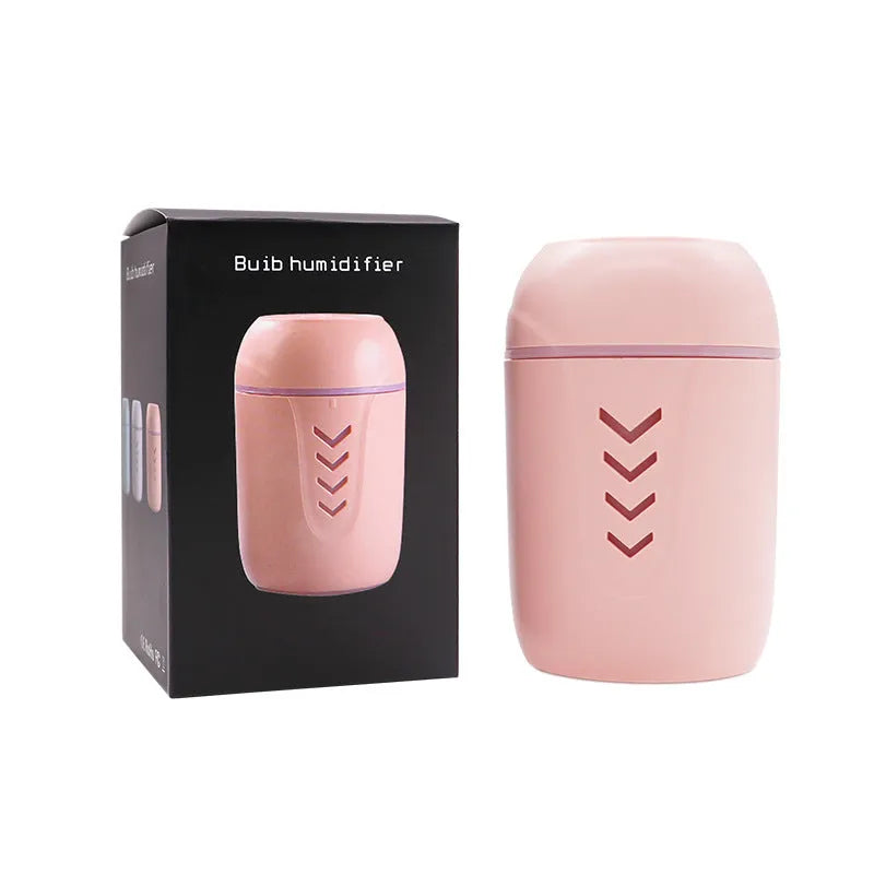 X3 portable car humidifier with columnar design in blue, pink or white colour options