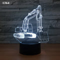 3D night light with acrylic panel showing seven colour gradient modes on a tabletop