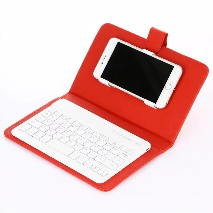 Wireless Bluetooth keyboard integrated into a protective case for mobile phones and tablets.