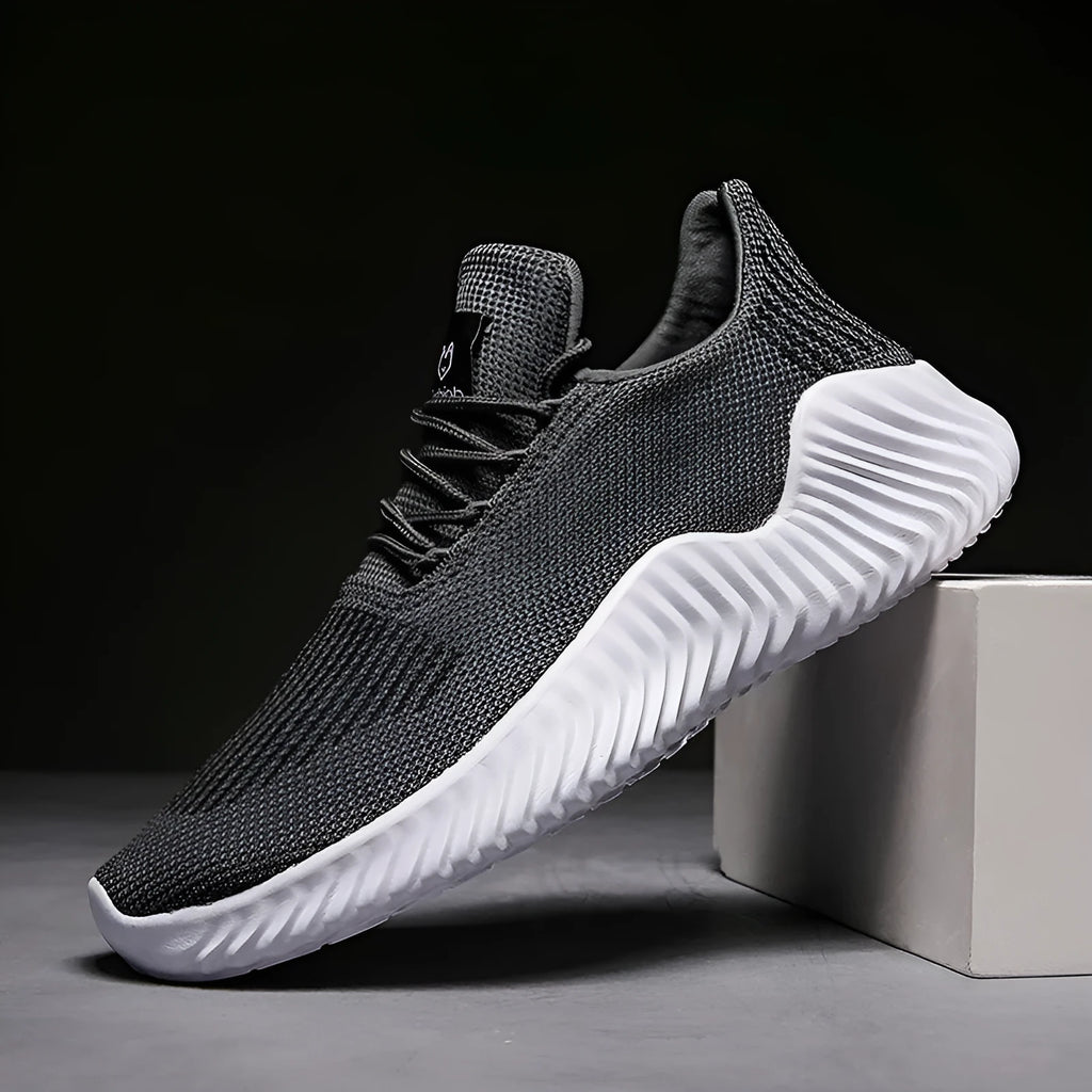 Living Passion Runners low top air cushion running shoes in black with net layer cloth surface