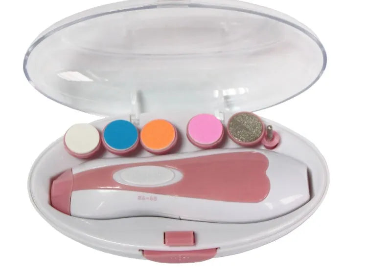 Ultra-quiet electric baby nail polisher pen with night light in multiple colour options