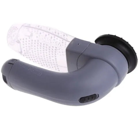 Grey portable electric pet hair vacuum cleaner with soft rubber brush head for dogs and cats