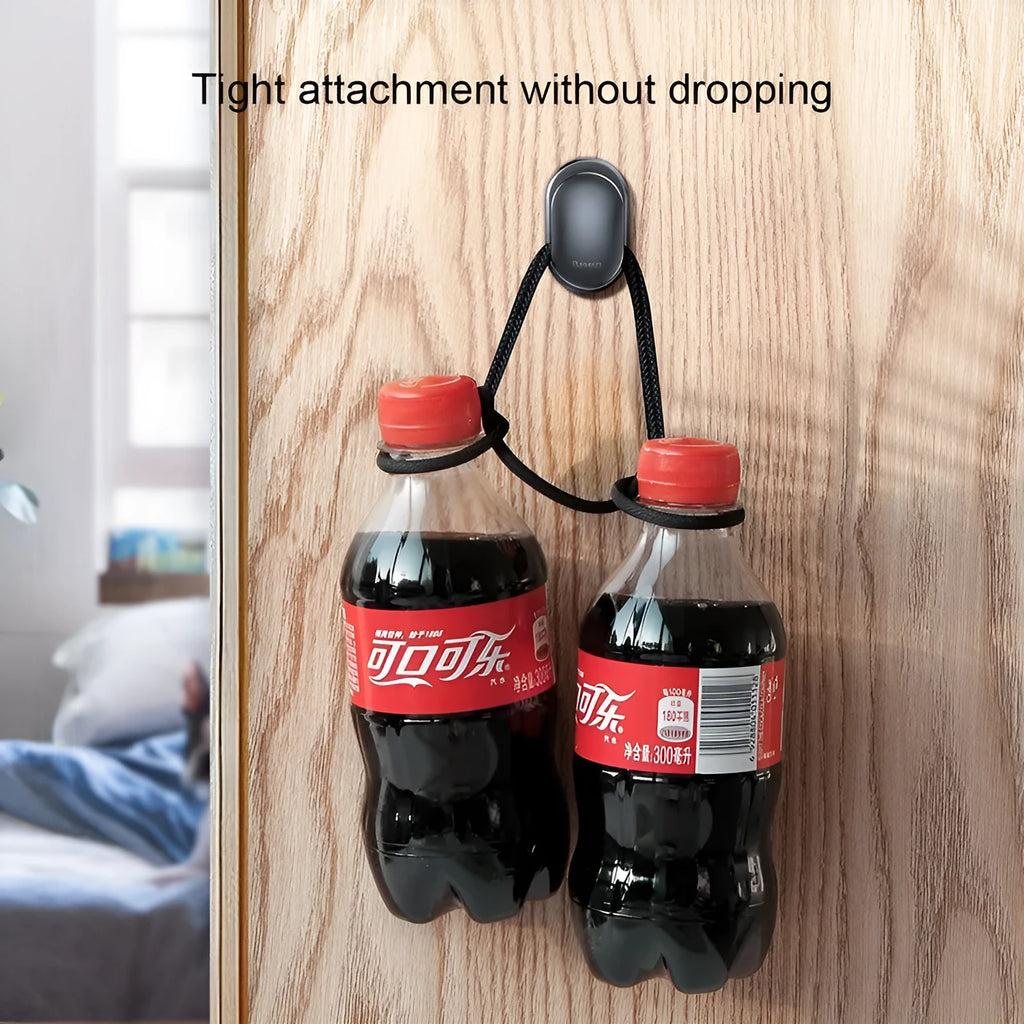Black mini adhesive hook made from PC and ABS with 3M backing for car or home organisation