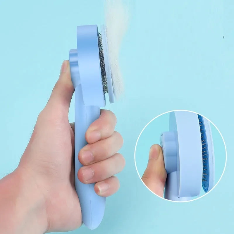 Floating cat comb with 178 steel needles and HTPE protection points in blue