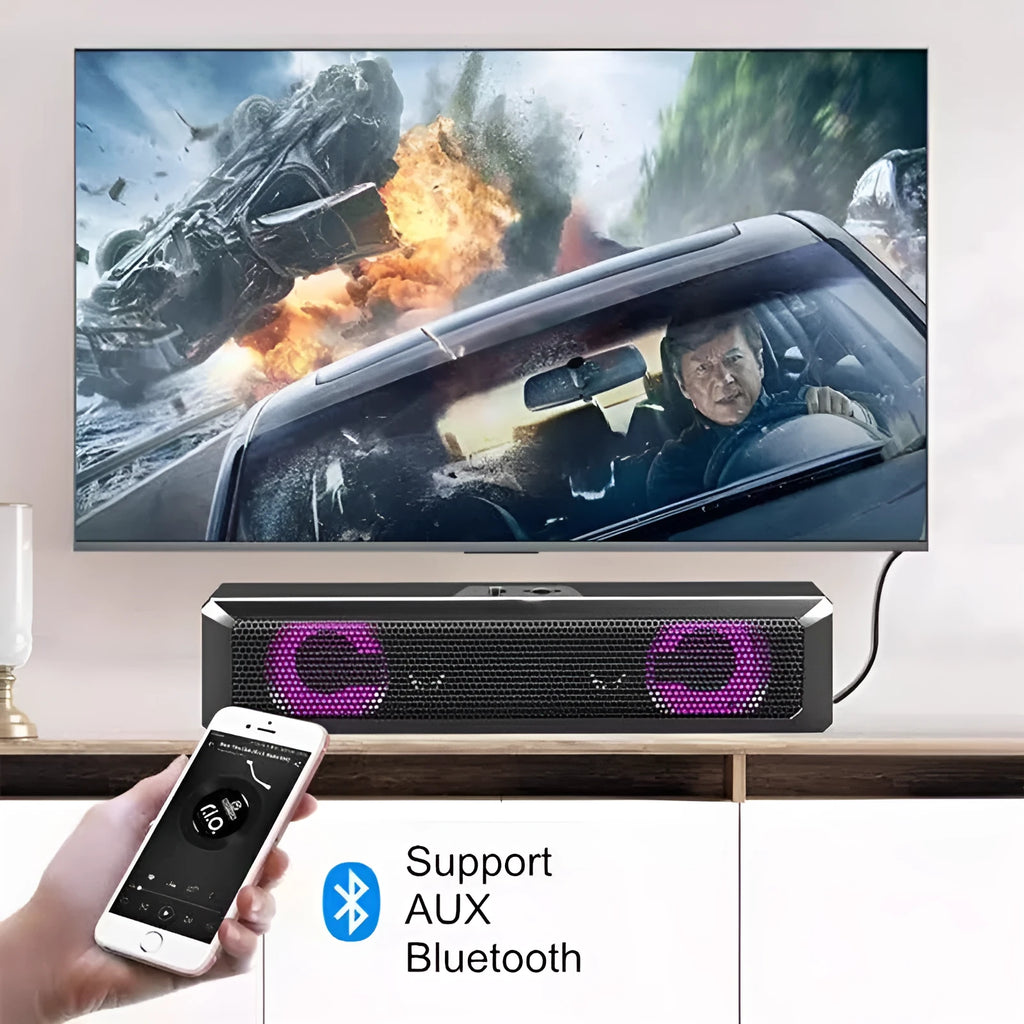 Wired sound blaster Bluetooth speaker with USB power, 5W output, and manual impeller volume control