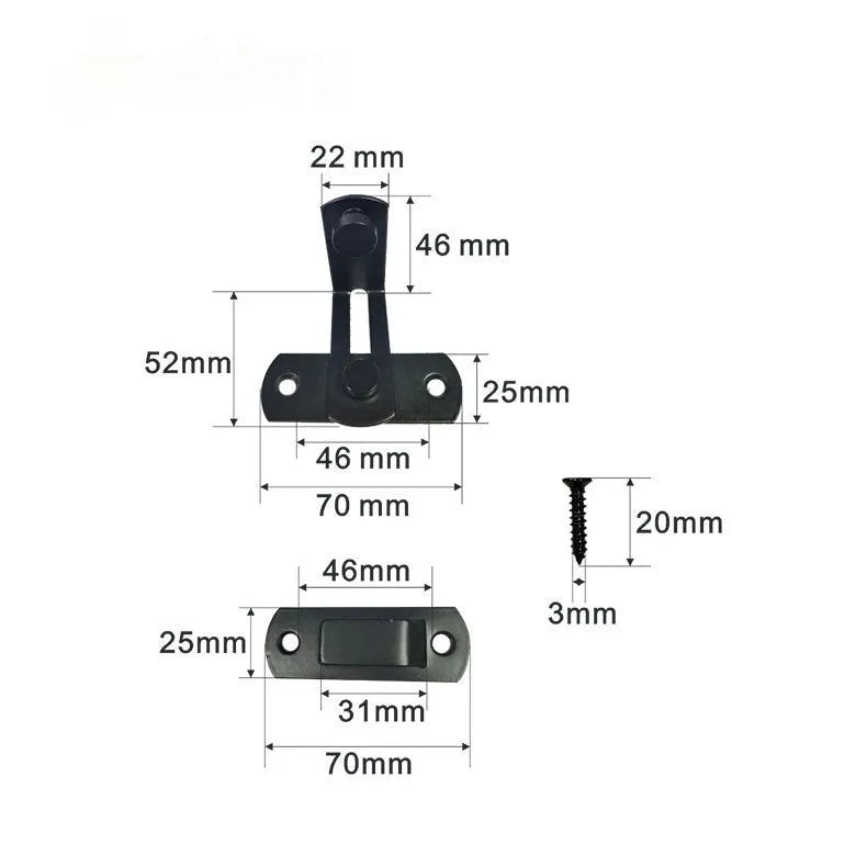 Warehouse sliding door lock with 90-degree hasp in carbon steel and stainless steel variants