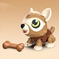 DIY mechanical electronic robot dog in Persian brown with voice control and touch sensing