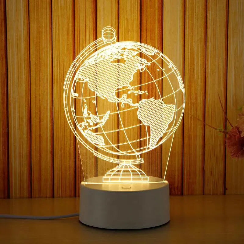 USB acrylic night light 4W touch control three colour temperatures bedside decoration 20x17.5cm