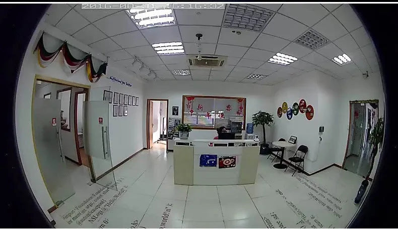 Fisheye network camera 1.3 megapixel plastic housing indoor hemispherical lens security