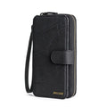 Samsung card phone leather case wallet style TPU PC black grey wine red front view
