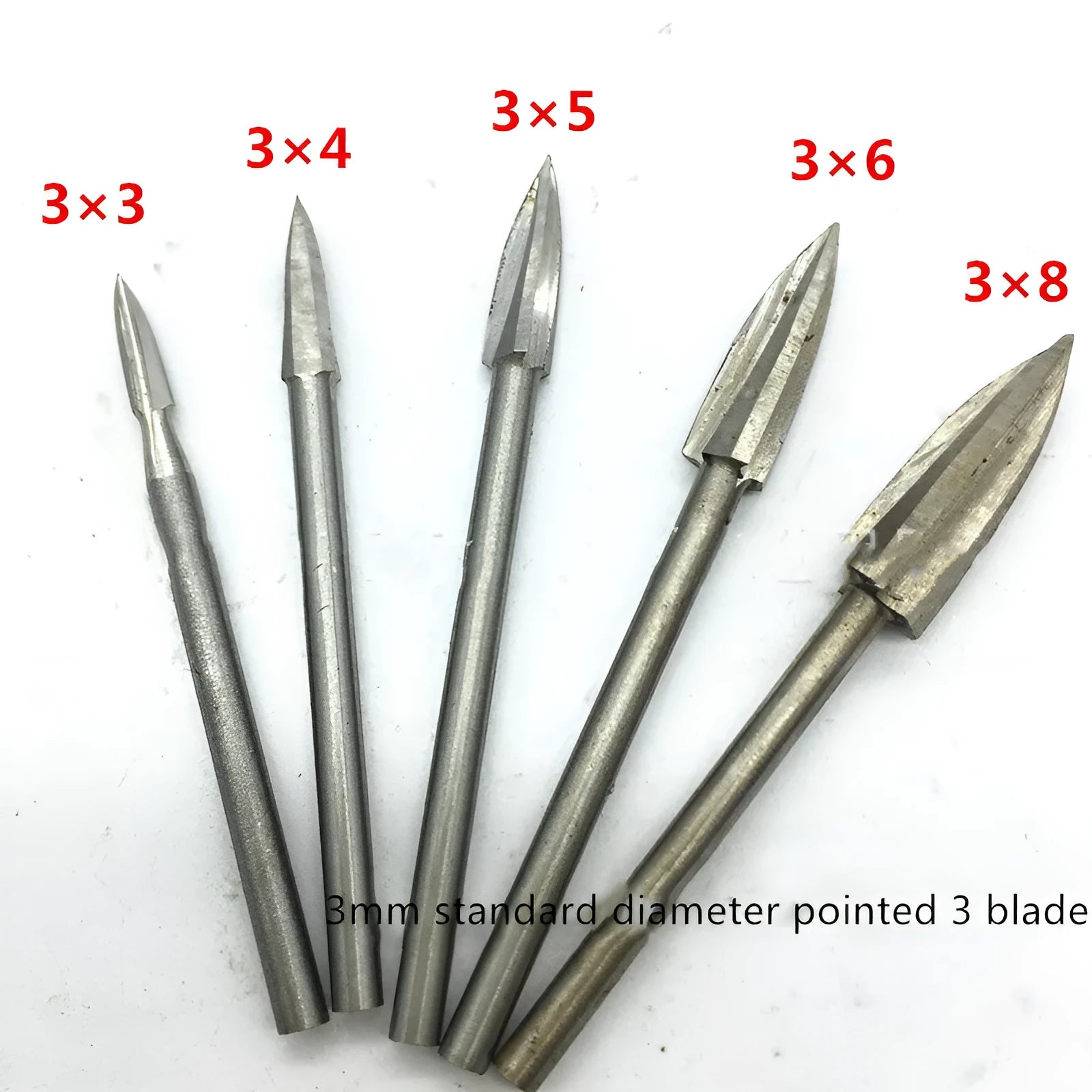 White steel wood carving electric knife head 3x4 model with rod diameter 3 and blade diameter approx 4