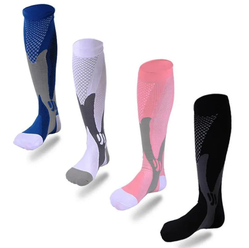 Graduated compression socks for athletic activities and travel in multiple colour options