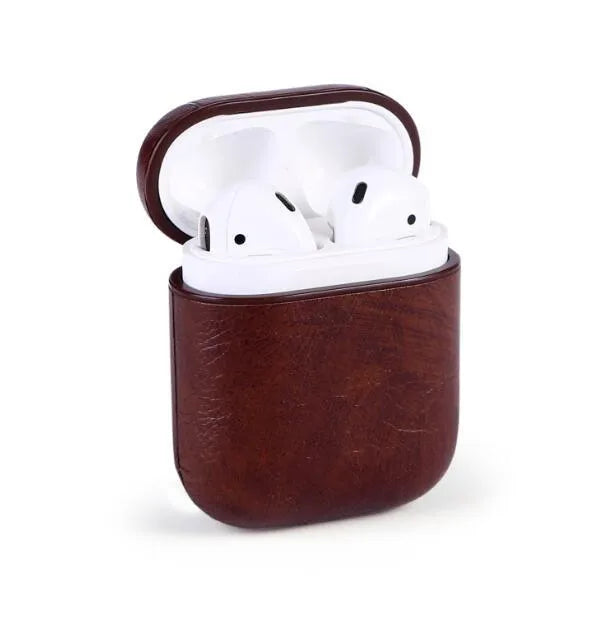 Genuine leather protective case for Apple Airpods charging case in four colour options