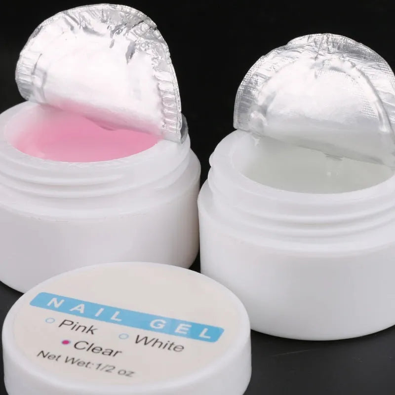15ml phototherapy gel in pink, transparent, and white shades for nail extension