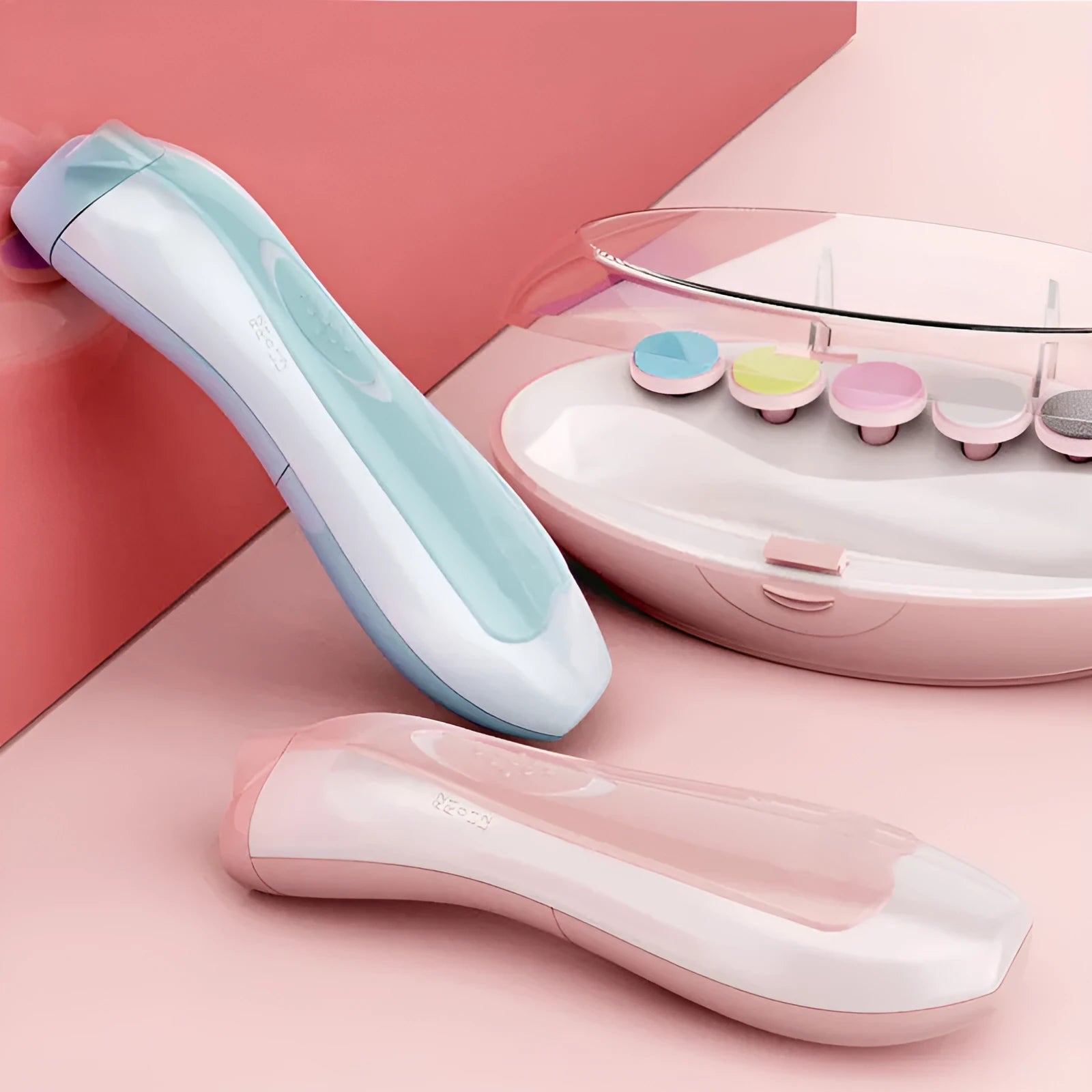 Ultra-quiet electric baby nail polisher pen with night light in multiple colour options