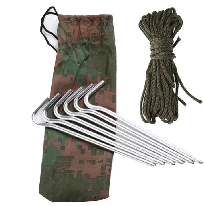 300x300cm awning sun shelter made of waterproof Oxford fabric in army green, set up outdoors with wind ropes