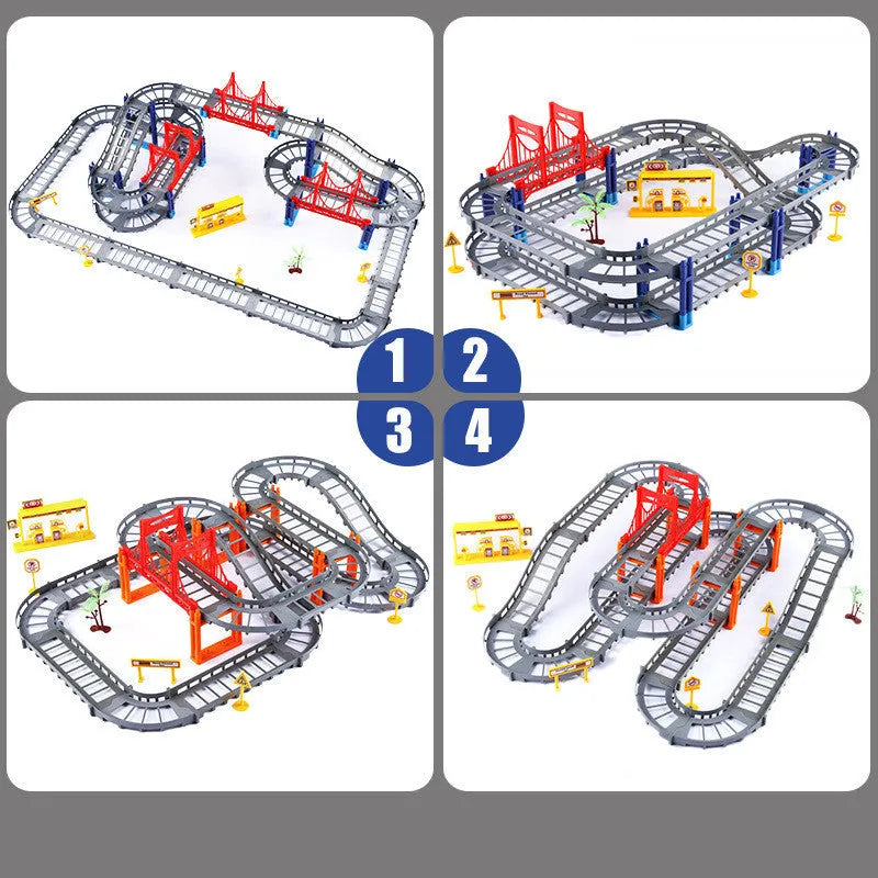Electric high-speed rail toy in grey ABS plastic, compact size, for children aged 3 plus