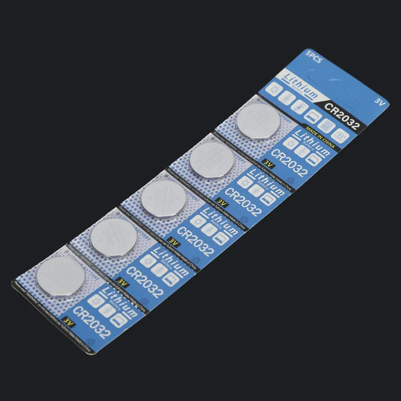 CR2032 lithium button batteries for weight scales and electronics in card packaging