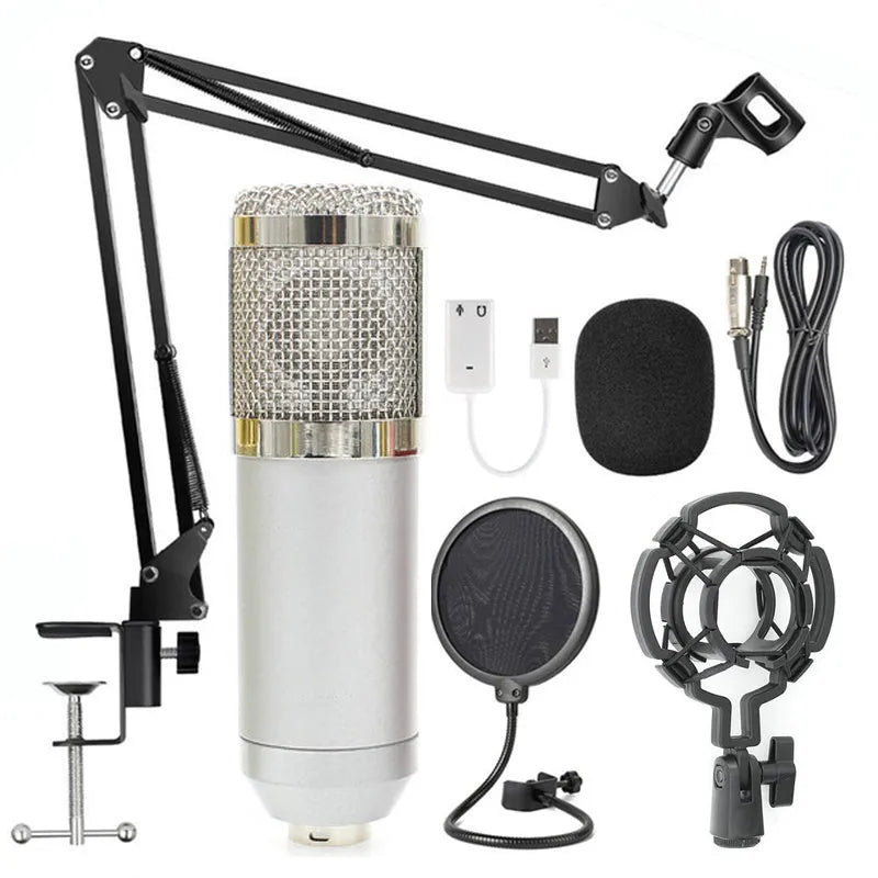BM-800 condenser microphone in multiple colour options with electroplated mesh head