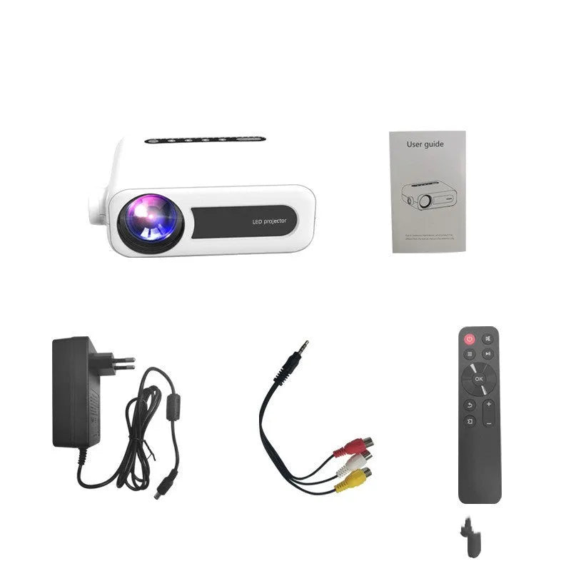 Mini projector with 1024x600 LED lens and 5G mobile phone screen source
