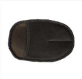 Pair of soft artificial wool car wash cleaning gloves in black, 15x24cm, on a car surface