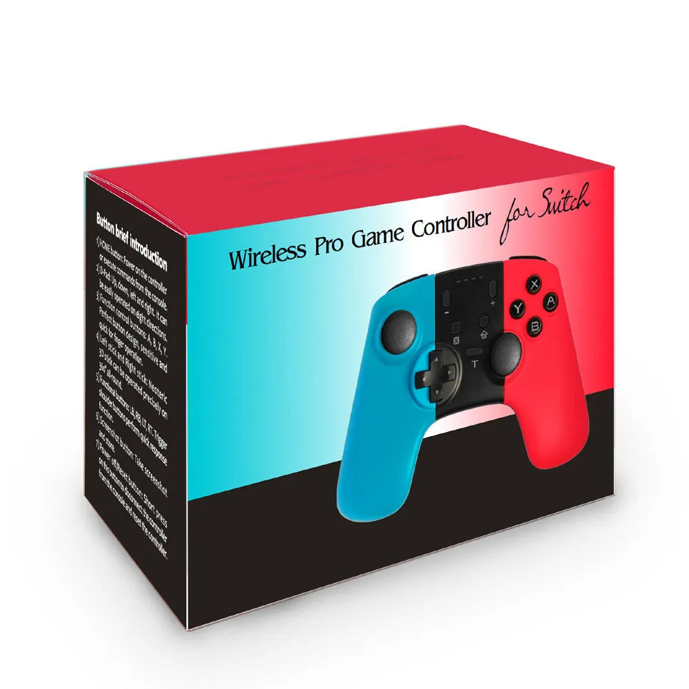 Black wireless Nintendo Switch game controller with analogue sticks and face buttons.
