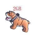 Silicone bulldog USB flash drive in beige colour with custom logo, 8GB to 64GB storage capacities