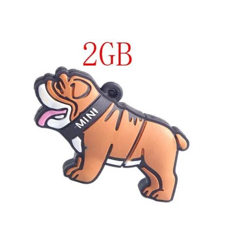 Silicone bulldog USB flash drive in beige colour with custom logo, 8GB to 64GB storage capacities