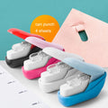 Stapler-Free Stapler ABS Plastic Embossed Binder for Home Office School Use Compact Paper Fastener Up to 8 Sheets Eco-Friendly No Need for Staples Random Colour