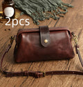 Clementine purse pillow shape leather with single strap brown colour