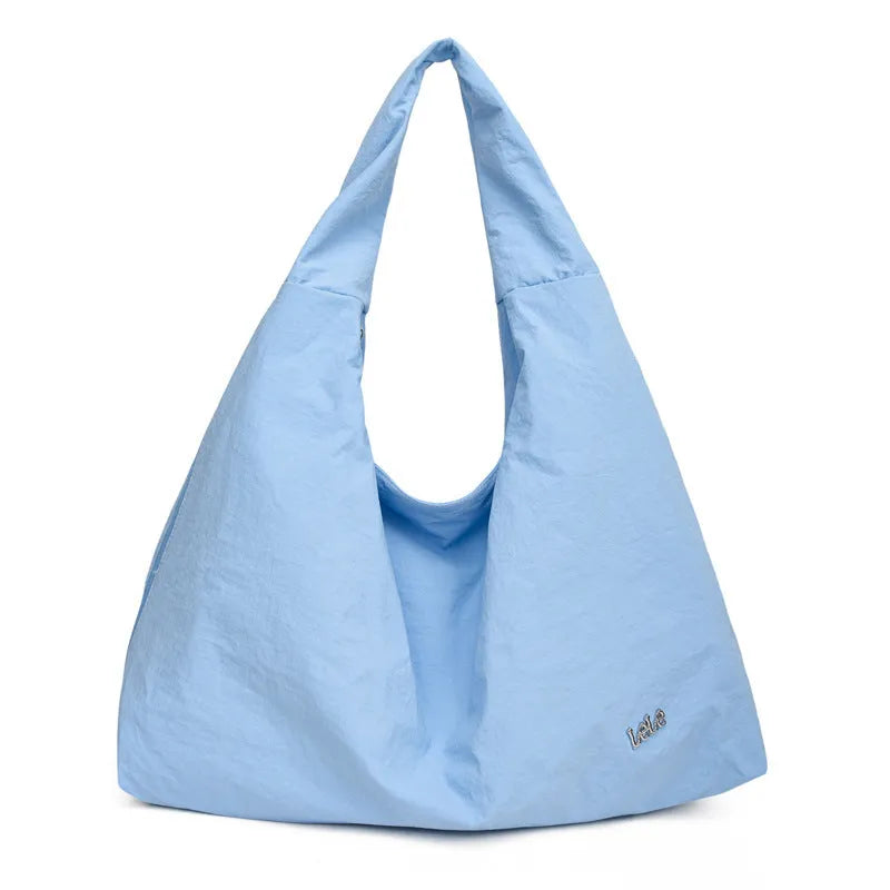 Nylon women's underarm bag with heart shape design in black blue khaki yellow colour options