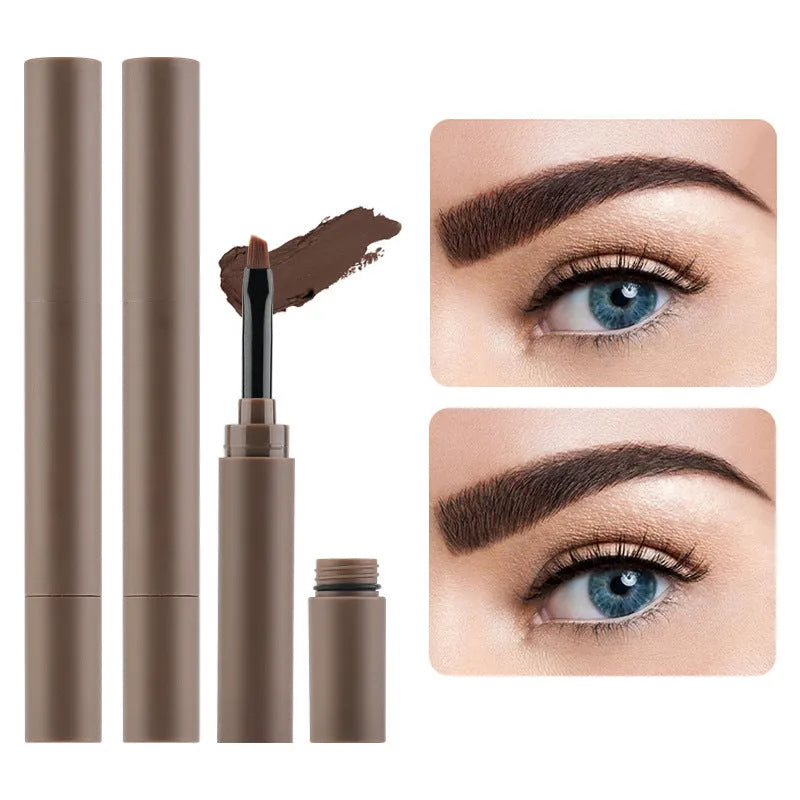Double-headed eyebrow cream with pencil and powder ends showing five shade options
