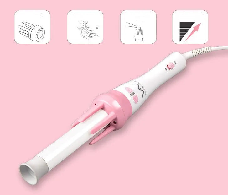 Rotating curling iron with tourmaline ceramic barrel 21-30mm automatic rotation wet dry hair