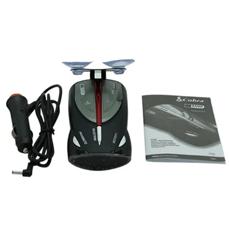 XRS9880 English Russian bilingual radar detector with LED display and suction cup bracket