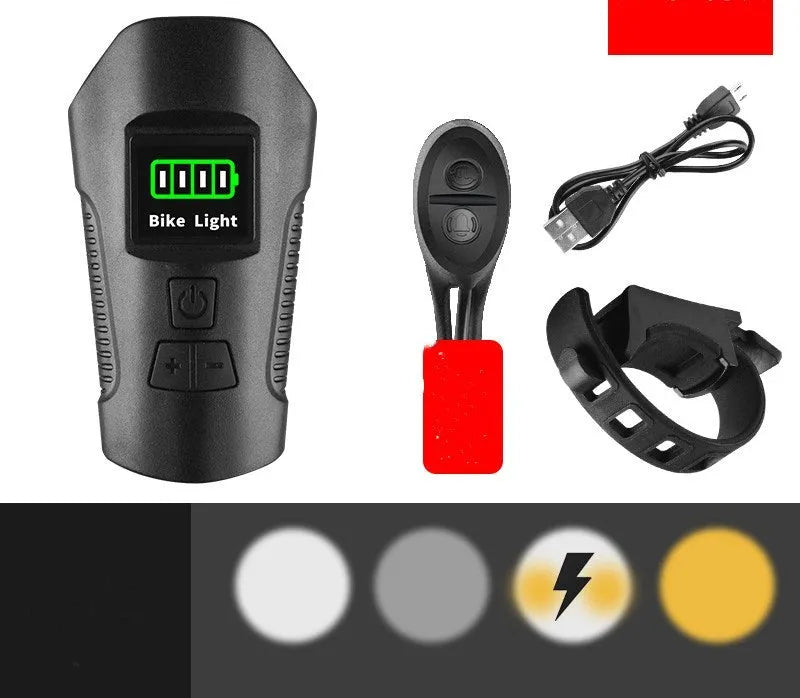 Strong LED bicycle front light with 350 lumens and T6 wick in black