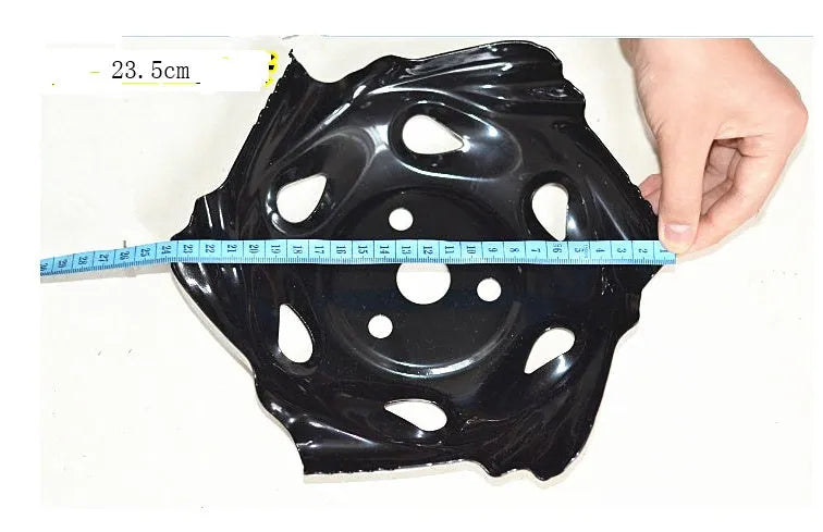 Metal cut lawn mower part 23.5 cm diameter black A3 iron plate garden machine replacement accessory