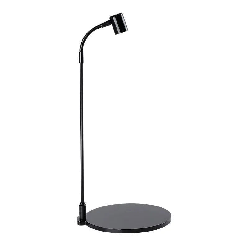 LED moss plant lamp with copper body, USB cable, round base white light, on a desk near a small acrylic fish tank