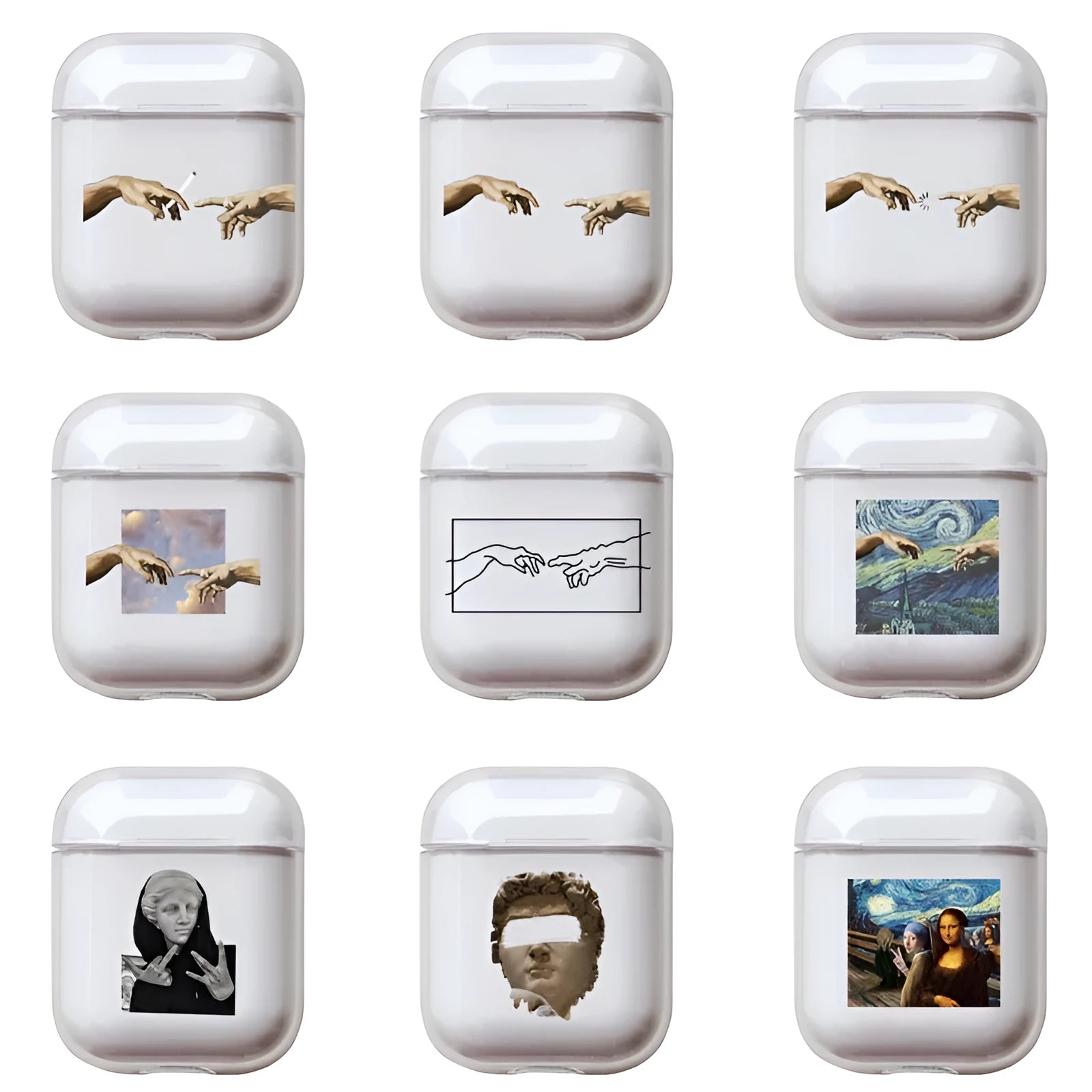 Clear transparent plastic protective cover for Apple AirPods and AirPods Pro charging case