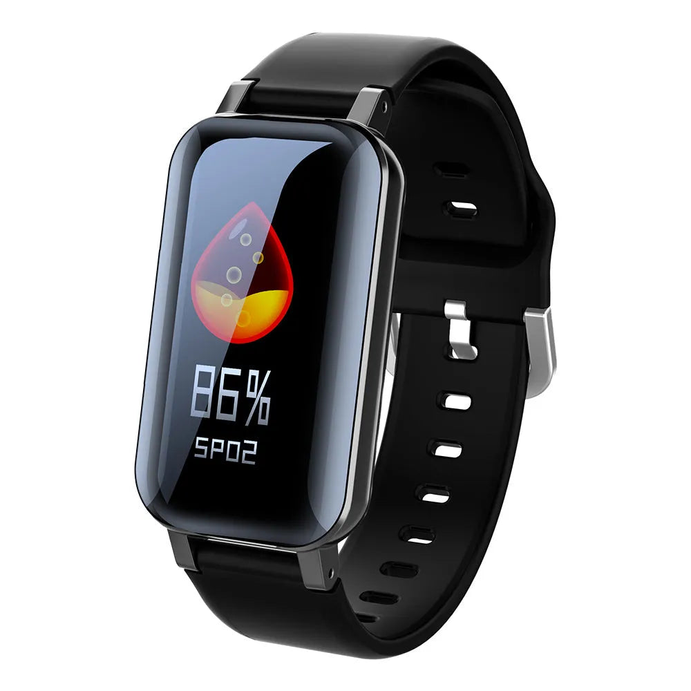 Call Bracelet smart bracelet in black, blue or coffee colours showing heart rate monitoring function