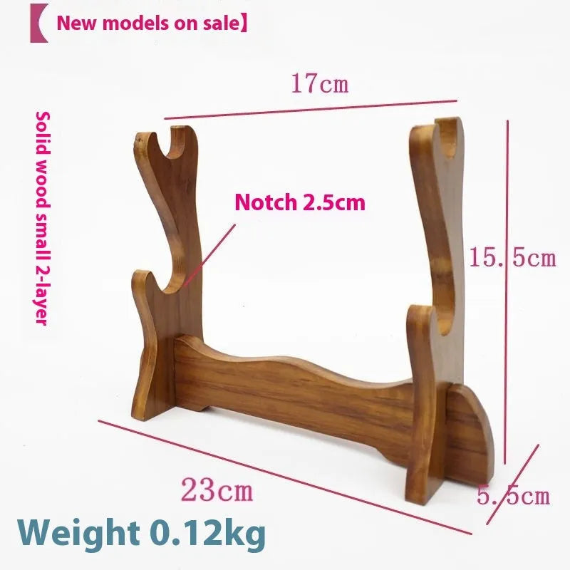 Chinese style wooden wall bracket shelf with multiple display layers